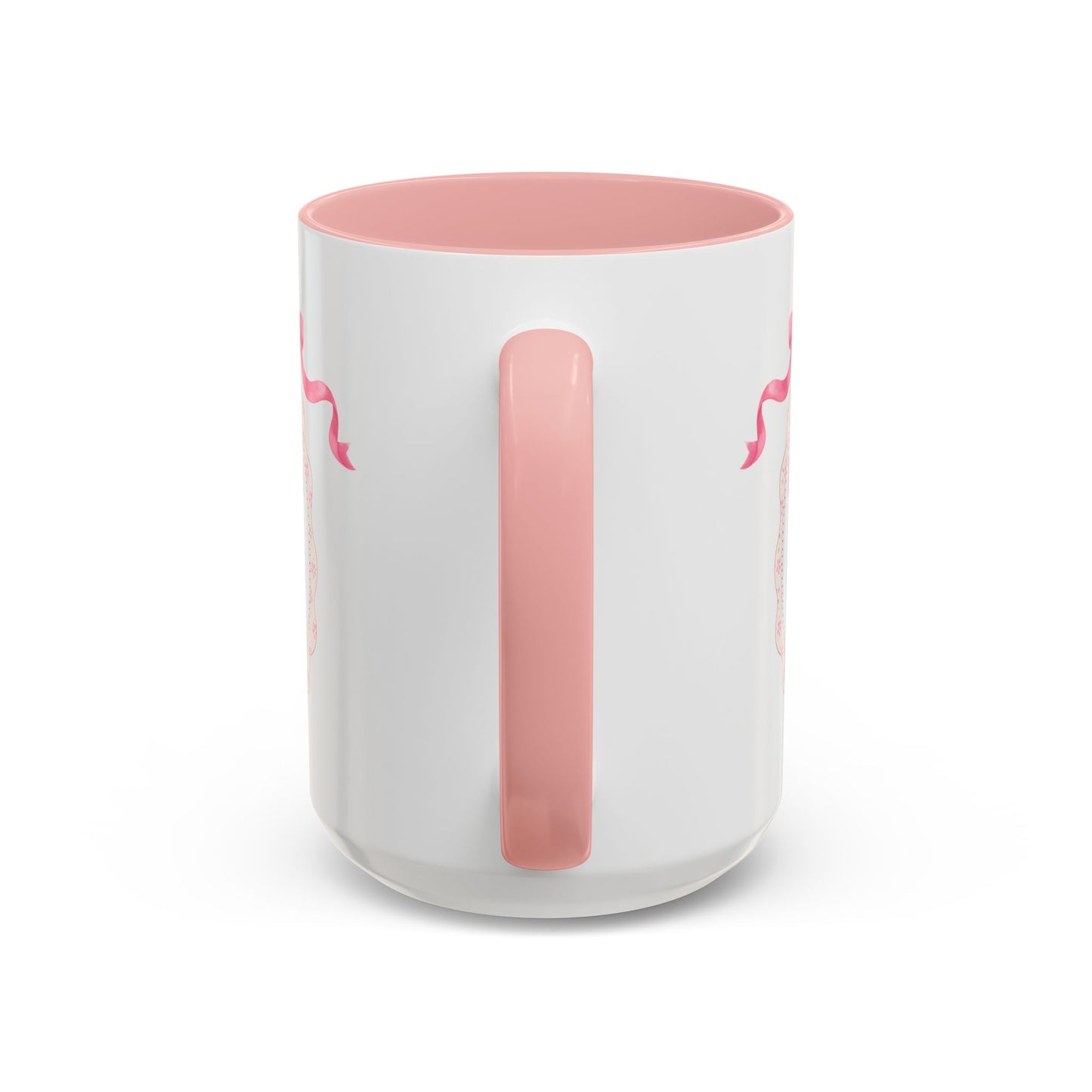 Pretty Girls Club Accent Coffee Mug — Pink Ribbon Decorative Ceramic Mug (11/15oz)