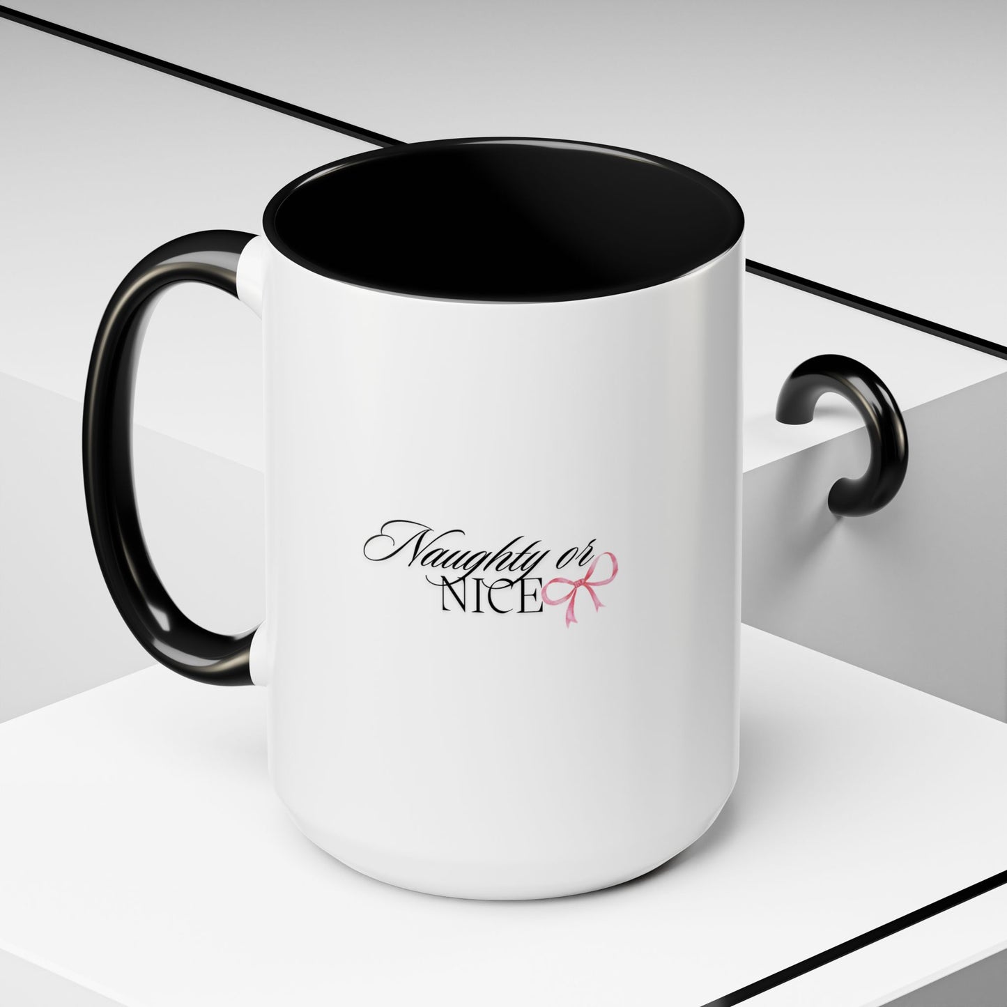 Naughty or Nice Coffee Mug — Holiday Script Accent Mug (11/15oz)