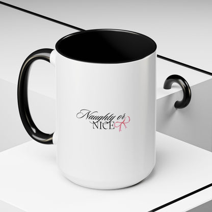 Naughty or Nice Coffee Mug — Holiday Script Accent Mug (11/15oz)