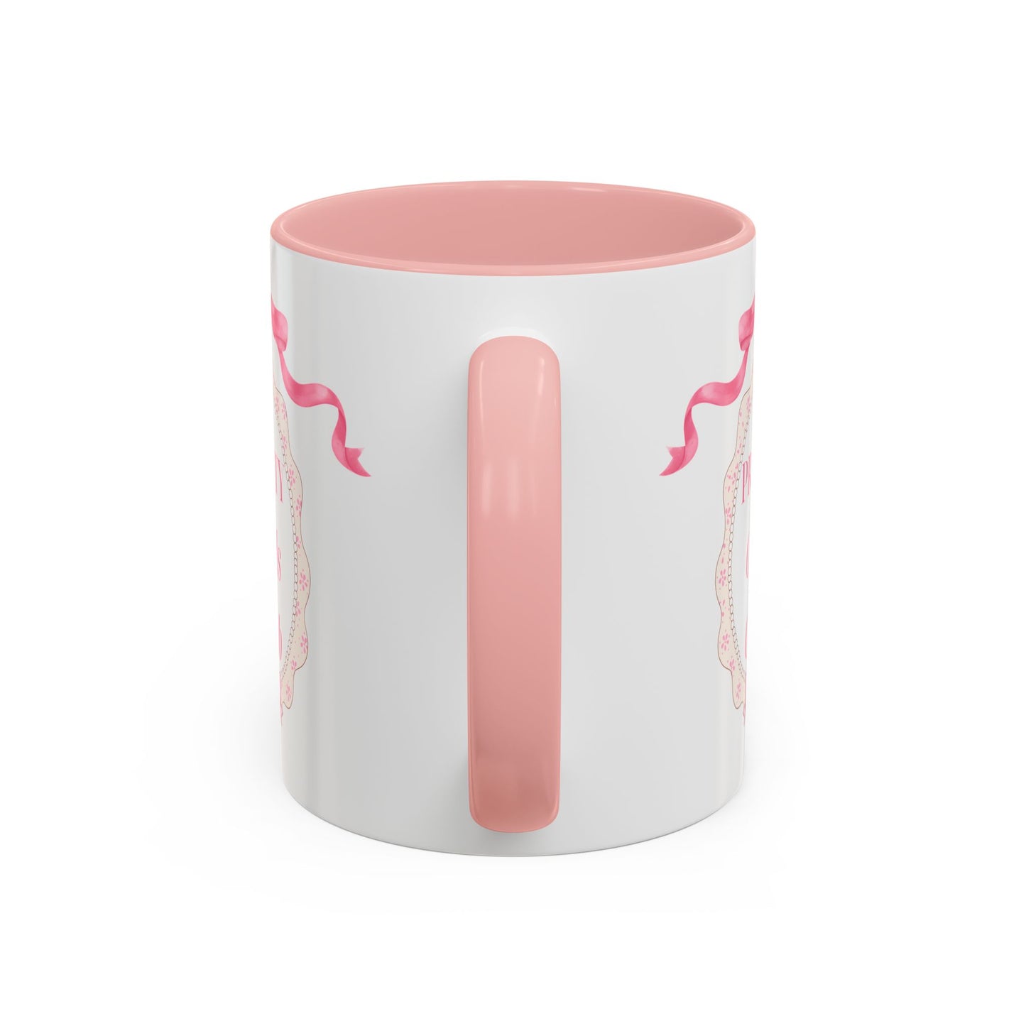 Pretty Girls Club Accent Coffee Mug — Pink Ribbon Decorative Ceramic Mug (11/15oz)