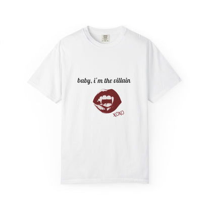 Villain Vibes Tee — "baby, i’m the villain" Vampire Lip Graphic T‑Shirt