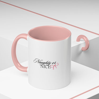 Naughty or Nice Coffee Mug — Holiday Script Accent Mug (11/15oz)