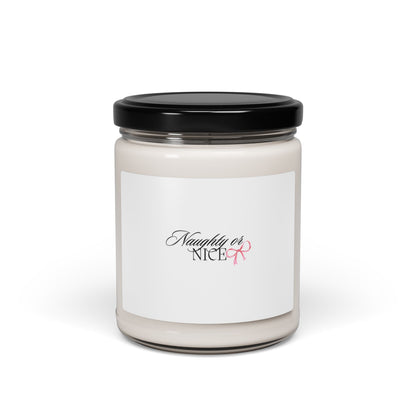 Soy Candle — 'Naughty or Nice' Scented 9oz Jar (Holiday Gift)