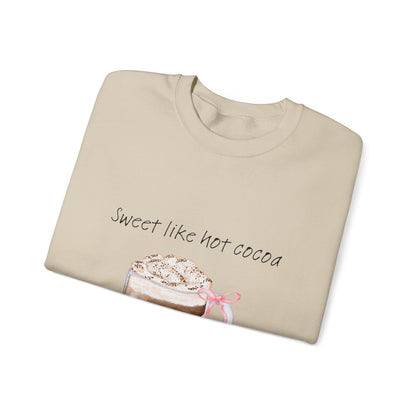 Hot Cocoa Crewneck Sweatshirt — "Sweet Like Hot Cocoa" Cozy Winter Pullover
